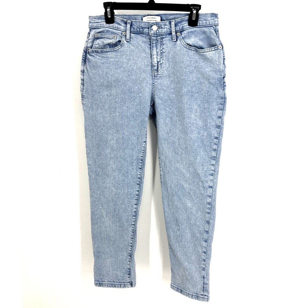 Banana Republic Girlfriend Light Wash Stretch Mid Rise Womens Jeans sz 28 / 6